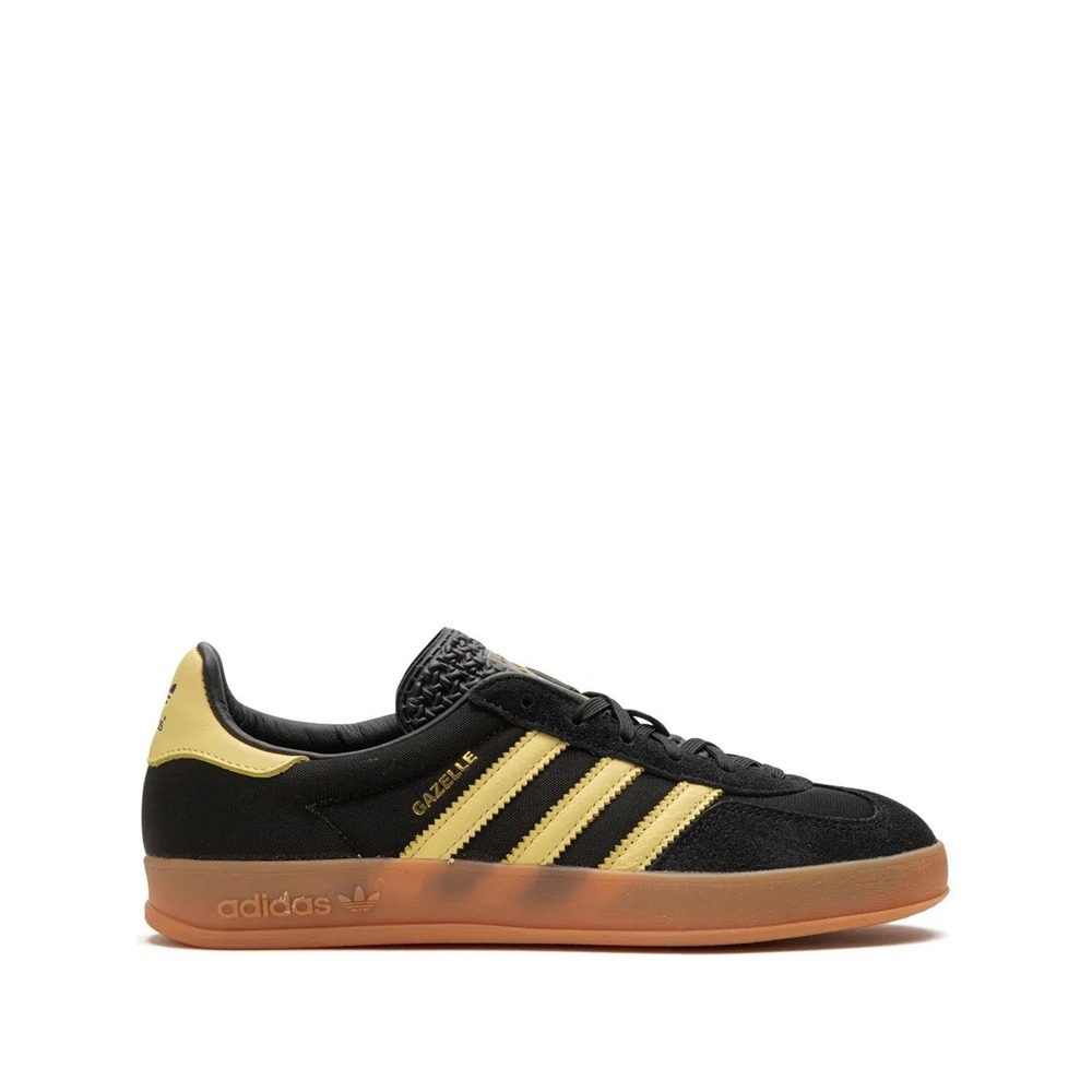 adidas Gazelle Indoor Black Sneakers with Yellow Stripes‎ Size 4 Man
